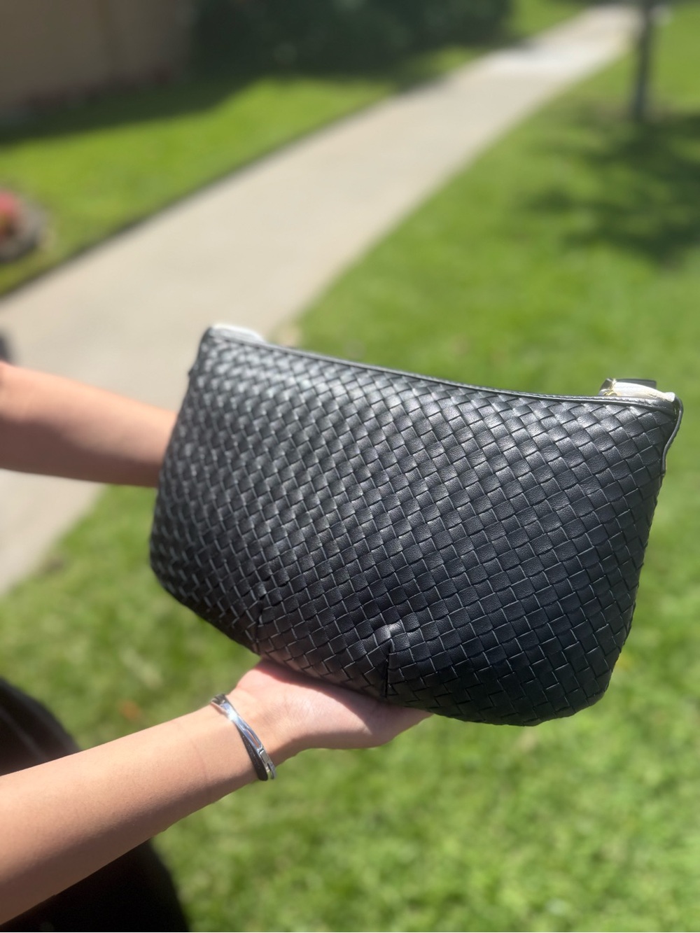 Quince Sloane Handwoven Mini Shoulder Bag Color - black